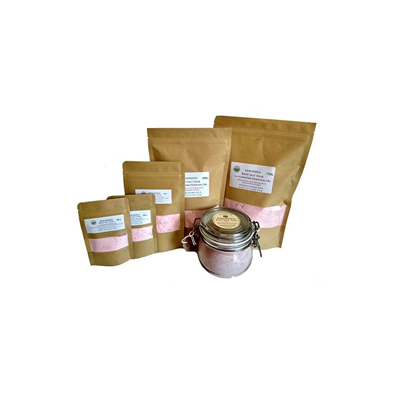 ATTIS Luxurious Bath Salt Soak with Lavender Essential Oil, Pink