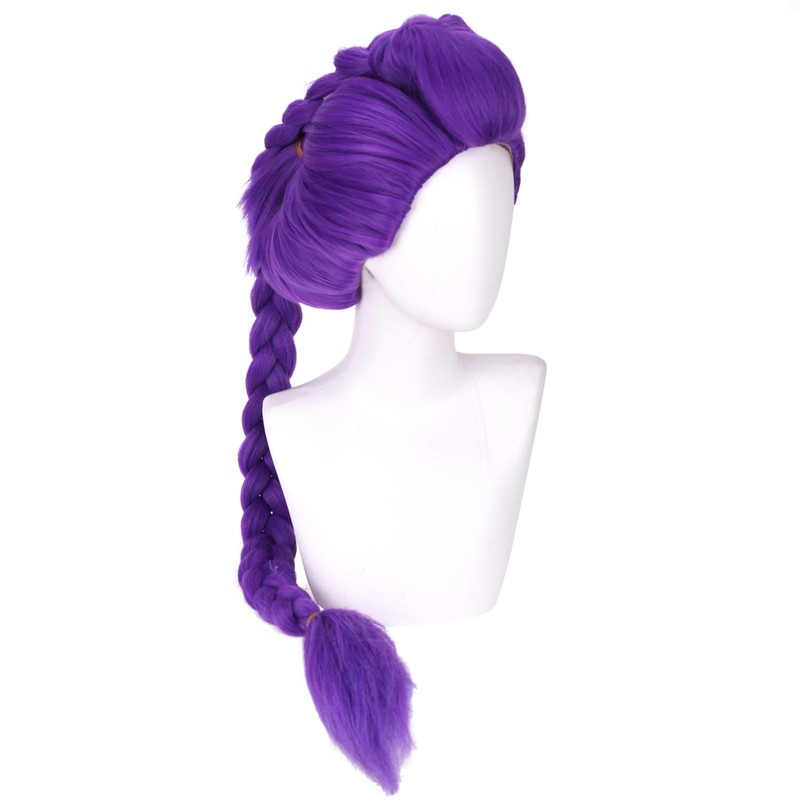 Purple Braided Wig Long Straight Purple Braid Wig for Cosplay