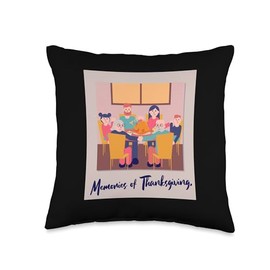 Family Matching Thanksgiving Day Recipes of Love Group Throw Pillow