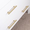 QOGRISUN 5-Pack Solid Brass Cabinet Pulls, Gold Euro Stvle T-Bar