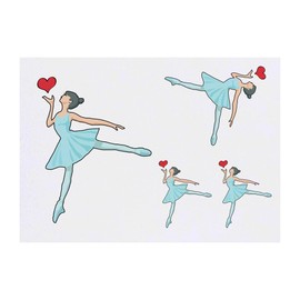 4 x 'Ballet Dancer ' Temporary Tattoos - Water Resistant, Skin-Safe, Non-Toxic Transfers, Mixed Sizes (TO00076656)