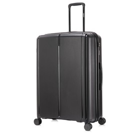 DUKAP AIRLEY Expandable Luggage with Spinner Wheels | 28 in Large TSA Approved Hard Shell Travel Suitcase with Combination Lock, Retractable Trolley, Side Studs, and Gel Handles | Black