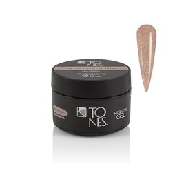 TONES Fashion Gel - Premium, Long-Lasting LED or UV Poly Gel Nail Gel - 7-Free - Quick-Curing Nail Art and Nail Design Overlay or Nail Sculpting Gel - (1.89 Oz, Shimmery Tan)
