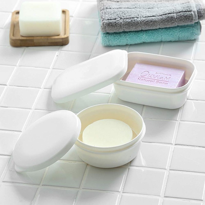 MXY Soap Box, Travel Soap Case with Lid and Drain
