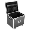 Portable Rolling File Box with Telescopic Handle, Locking Mobile Business