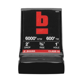 bROK Products 15975 Standard Ball Mount 2"x2"Drop, 1" Ball, Black Powdercoat