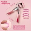 Pink Stainless Steel Eyelash Curler for Lasting Styling, with 4