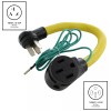 AC WORKS® 50 Amp NEMA 10-50P to NEMA 14-50R Flexible