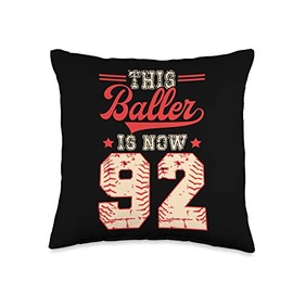 This Baller Is Now 92 Baseball Knuckleballer Home Run Throw Pillow
