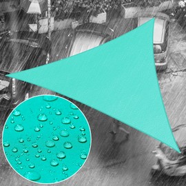 Royal Shade 16' x 16' x 16' Turquoise Triangle Waterproof Sun Shade Sail Canopy Awning, UPF50+ 98% UV Blockage & Water Resistant, Outdoor Backyard Patio Garden (We Make Custom Size)