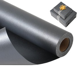 Matte Black Wrapping Paper, Reversible Pearly-Lustre Gift Wrap Paper Perfect for Wedding, Valentine's Day, Birthday, Christmas, Graduation - Mini Roll, 17 Inches X 32.8 Feet