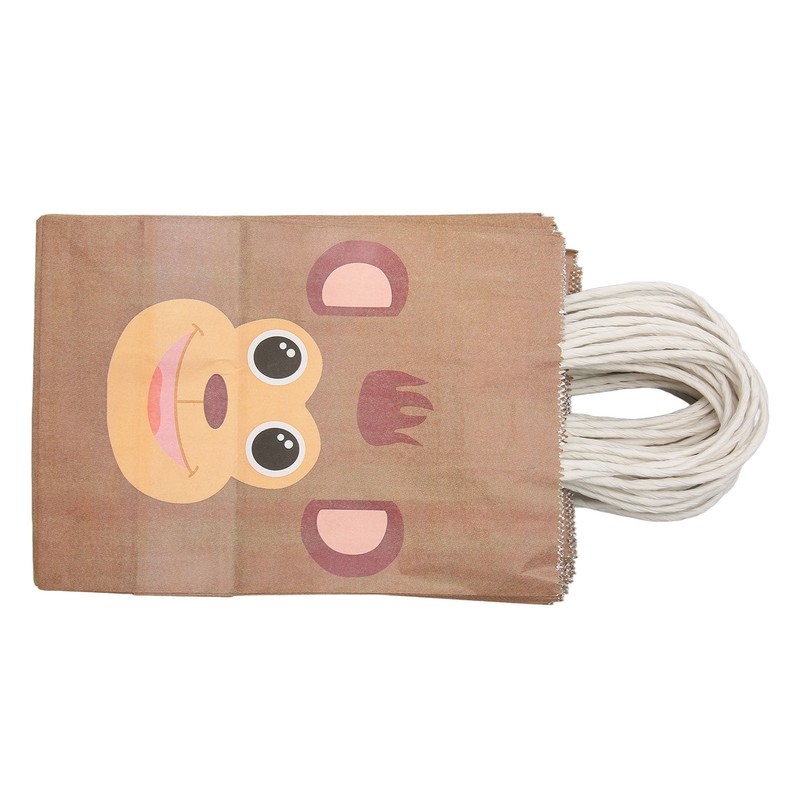 25Pcs Kraft Paper Gift Bag Animal Pattern Multipurpose Kraft Bag