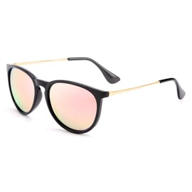 FEISEDY Polarized Sunglasses Women Men Vintage Round Classic Mirrored Sun Glasses B2571