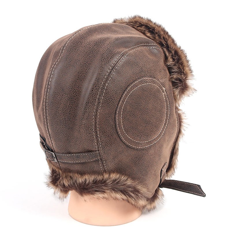 Men's Winter PU Leather Lei Feng Warm Ear Protection Windproof