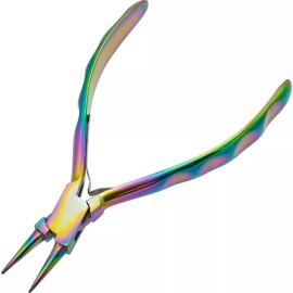 The BeadSmith Chroma Series Rainbow Multi Color Round Nose Plier PL381