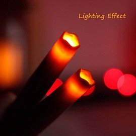 GiveU 9'' 3D Flickering Moving Red Timer Battery Operated Real Wax Taper Candle for Home and Christmas Decoration, 9", Burgundy