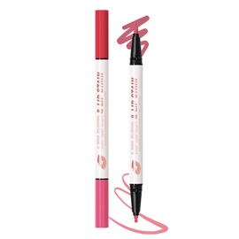 Lipliner Wasserfest, 2 Farben Dual-Ended Matte Lippenstift, Langanhaltender Non-transfer, Hochpigmentiert Liquid Lippenkonturenstift, Smooth Natürlich Tattoo Lip Makeup Pencil Geschenke für Frauen-02
