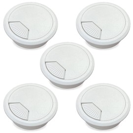 Zydiwo 5pcs 2-3/8 Inch (60mm) Desk Cable Grommet Cable Hole Cover Computer Table Cord Wires Organizer Cord Desk Wire Grommet (Grey)