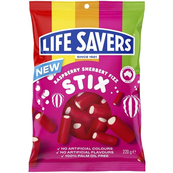 LifeSavers Stix Sherbert Fizz Raspberry 200g