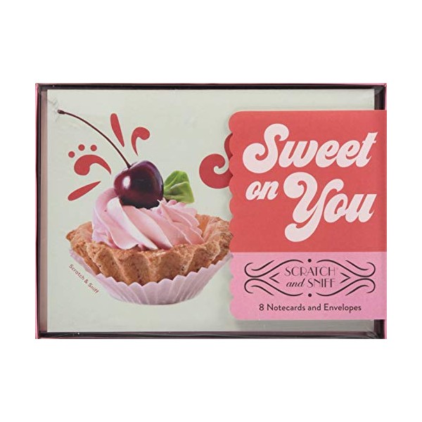 Sweet on You: 8 Notecards and Envelopes (Food Scratch and Sniff Cards for Adults, Pun-Themed Novelty Stationery Gift)