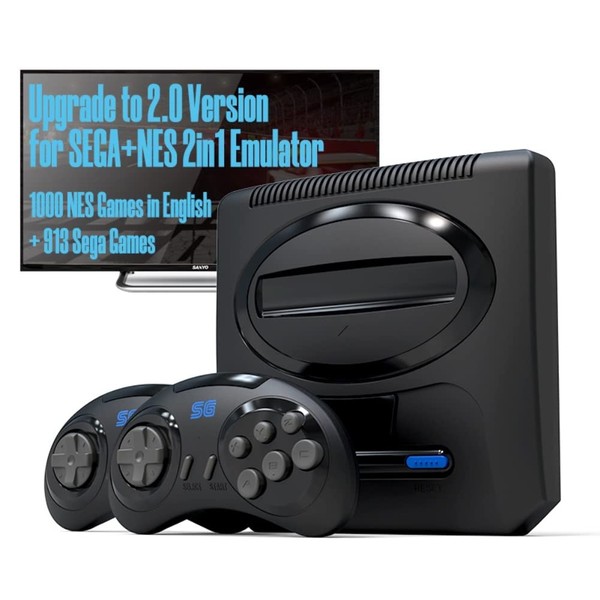 Akin 16bit Video Game Console, Special Built in 1913 Classic Sega NES Games, 4K HD TV Output, Retro Game Console with 2 Wireless Controllers for Kids Adults Birthday