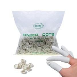 AIMEKE Pack of 1000 Latex Finger Cots Natural Antistatic Gloves Finger Protection Security Non-Slip Disposable Fingertip Protection Universal M