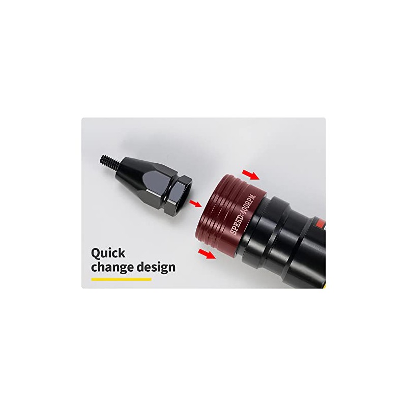 Pneumatic 3/8 Self-Locking Rivet Nut Gun Head with (Replacement Mandrel