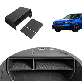 Reanna Center Console Organizer Storage Shelf Pocket Insert Divider Tray Compatible with Honda 11th Civic 2025 2024 2023 2022 Storage Box - Black