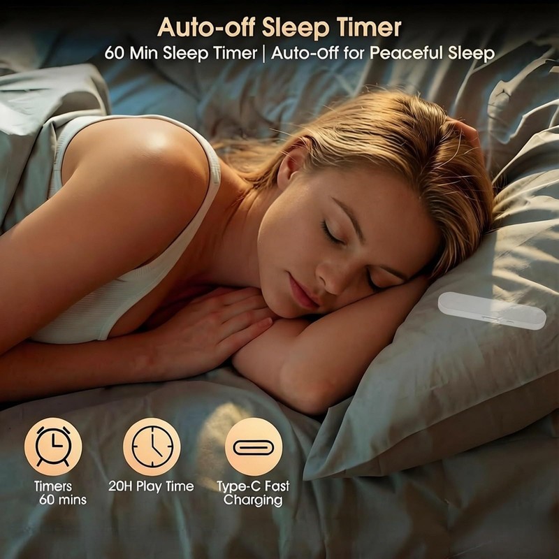 Melolax Under Pillow Speaker with Bluetooth, Memory Card Playback, Timer