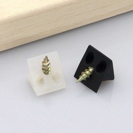 100 Pcs Plastic Corner Braces Furniture Drawer Bottom Repair Fixing Mending Wedges with Screws (White and Black)