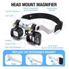 Jewelers Magnifying Glass Headset with LED Light & 5 Interchangeable