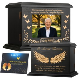 Cremation Memorial Urns for Human Ashes Adult Male Female, Wooden Picture Frame Urns Box and Casket for Men Women Child, Burial Funeral for Ashes