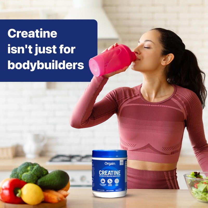 Orgain Creatine Monohydrate Micronized Powder, Unflavored, Supports Muscle Growth, Post