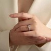 Dtup Anillo Solitario De Compromiso Plata Fina S925 Diamante Ct