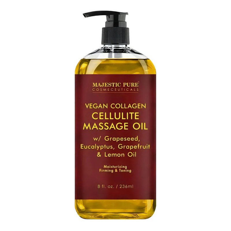 Aceite De Masaje Majestic Pure Colágeno Vegano Celulitis Eucalipto 236
