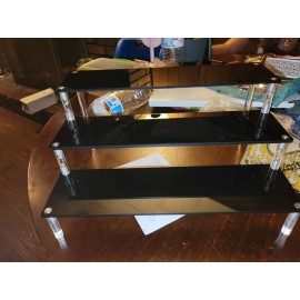 Acrylic Riser Black Acrylic Shelf Riser 3 Tier Perfume Organizer 12" X 8" X 6"