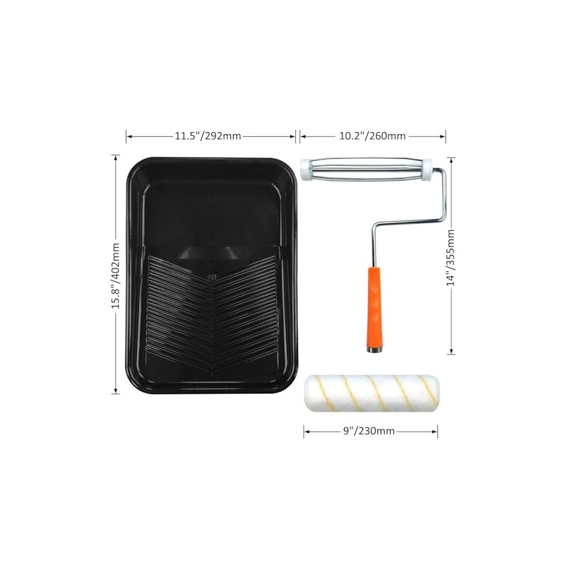 Great Andrew 9 Inch Paint Tray Set, 15-Pack, Plastic Paint