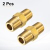 sourcing map 2pcs Brass Pipe Fitting 1/8" BSPT x 1/8"
