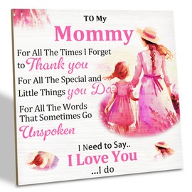 Absnfatu Mommy Gifts - Mom Gifts, Mothers Day Gifts for Mom from Daughter, Gifts for Mom, Birthday Gifts for Mom, Best Mom Ever Gifts, to My Mommy Wooden Plaque Signs Desk Decor 6.2x6.2 in