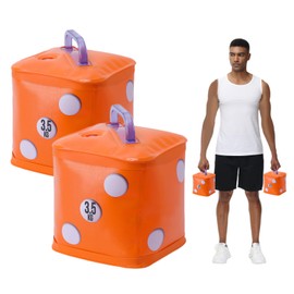 DEIRIS Portable Travel Dumbbells, Water Filled Dumbbell Set, Foldable and Adjustable Dumbbells 3.5/5/7kg, Portable Fitness Equipment for Core Training, Strength Training (Orange: 7kg per pair)