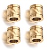 HALLEBEADS 4 Pcs Stainless Steel Column Beads with Twill Pattern