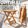 Melino Wooden Folding Outdoor Side Table 18x16x16 in, FSC Certified