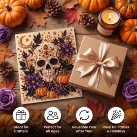 Halloween Pearl Diamond Art DIY Kit,Spooky Pearl Diamond Painting Craft Kit