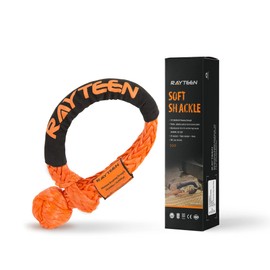 RAYTEEN Synthetic Soft Shackle Recovery 1/2 INCHx22.83 INCH, Lab Tested 55,935LBS with Sleeve UHMWPE Orange Soft Shackle Recovery for Sailing 4X4 SUV Offroad Jeep Truck ATV UTV Farming Mining Tractor