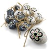 Netuno 12 Easter Eggs with Pendant 4 cm White Black