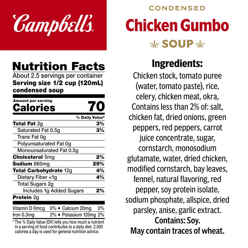 Campbell's Condensed Chicken Gumbo Soup, 10.5 Ounce (Pack of 12)