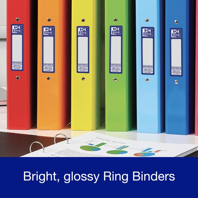 Oxford Premium A4 Ring Binder, Orange Single Folder, 25mm Capacity