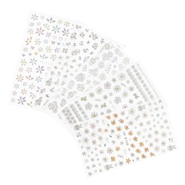 Baluue 5sheets Floral Nail Art Stickers Manicure Decals for Easy Nail Decoration Unique and Chic for Women