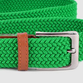 Umo Lorenzo Stretch Braided Woven Golf Belts without Holes, Elastic Casual Belts for Men and Women