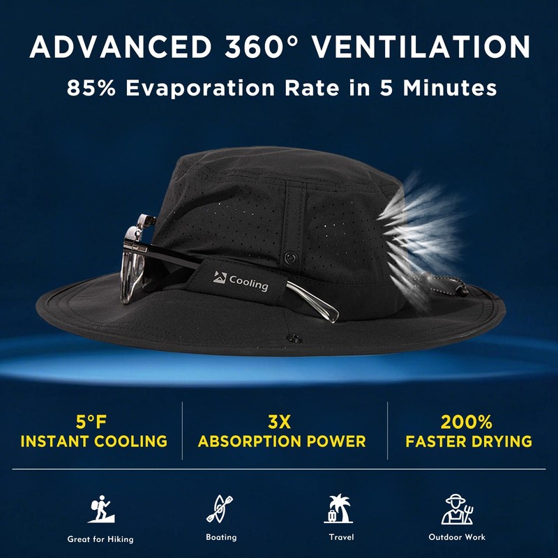 TOP-EX Mens Womens Sun Hat UV Protection Wide Brim Cooling